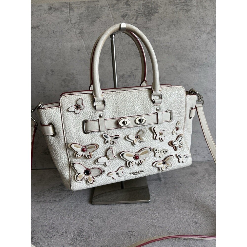Coach Carryall 25 Butterfly Appliqué Blake Handbag Leather Satchel Crossbody Bag